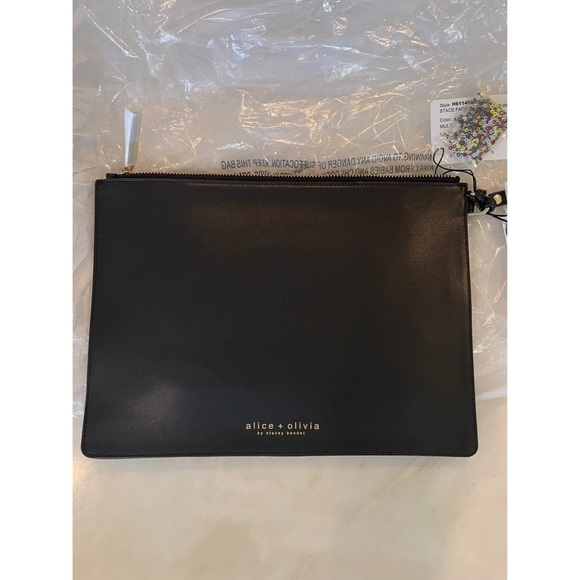 Alice+Olivia Stace Face Large Zip Pouch w/ Multicolor Wristlet NWT Pristine - Picture 6 of 13